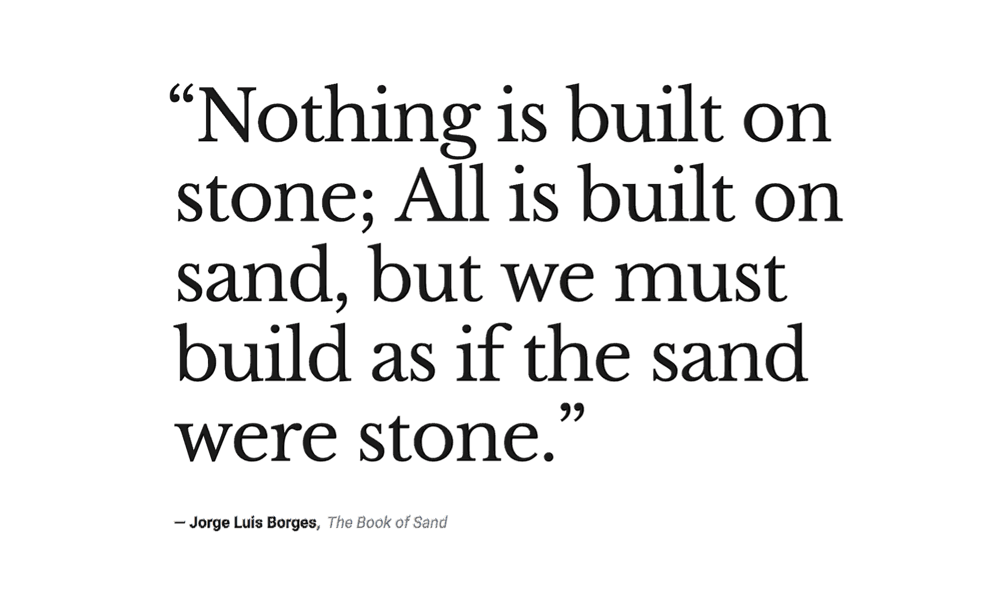 Borges on sand